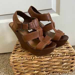 Steve Madden cognac leather heels